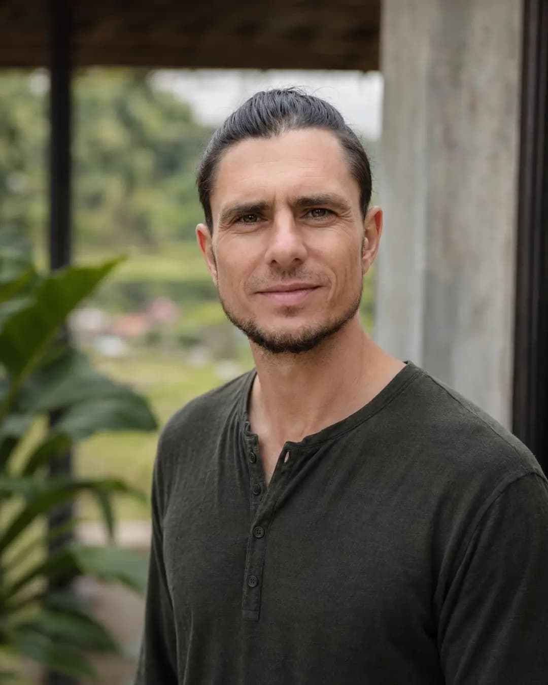 Andrey Derevyanko in Bali — natural light, grounded, no performed serenity.
